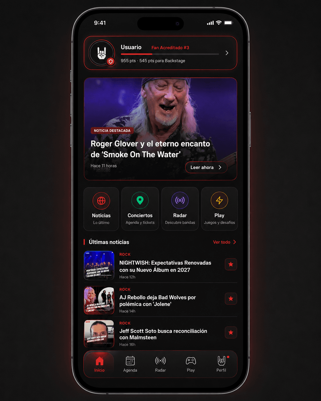 Mobile experience for news, concerts, radar and community engagement