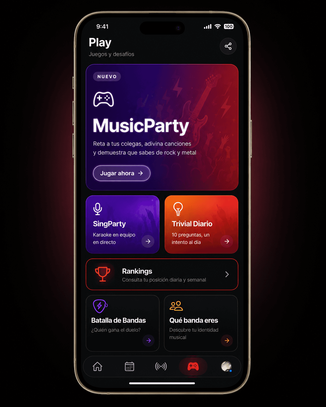 Gamified features such as MusicParty and SingParty connected to the content ecosystem