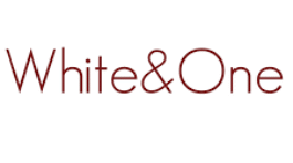 white and one logo