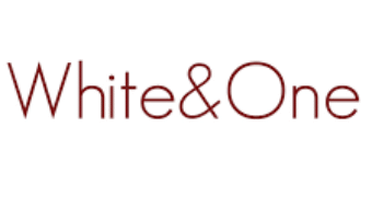 white and one logo