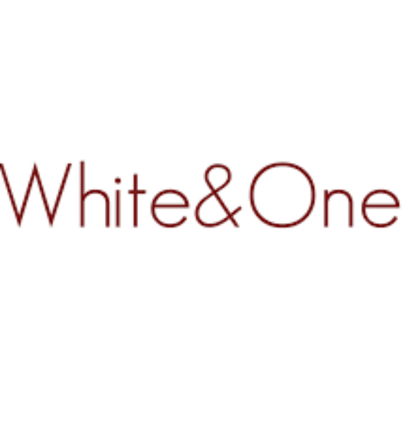 white and one logo