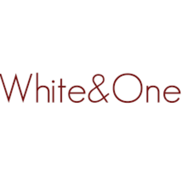 white and one logo